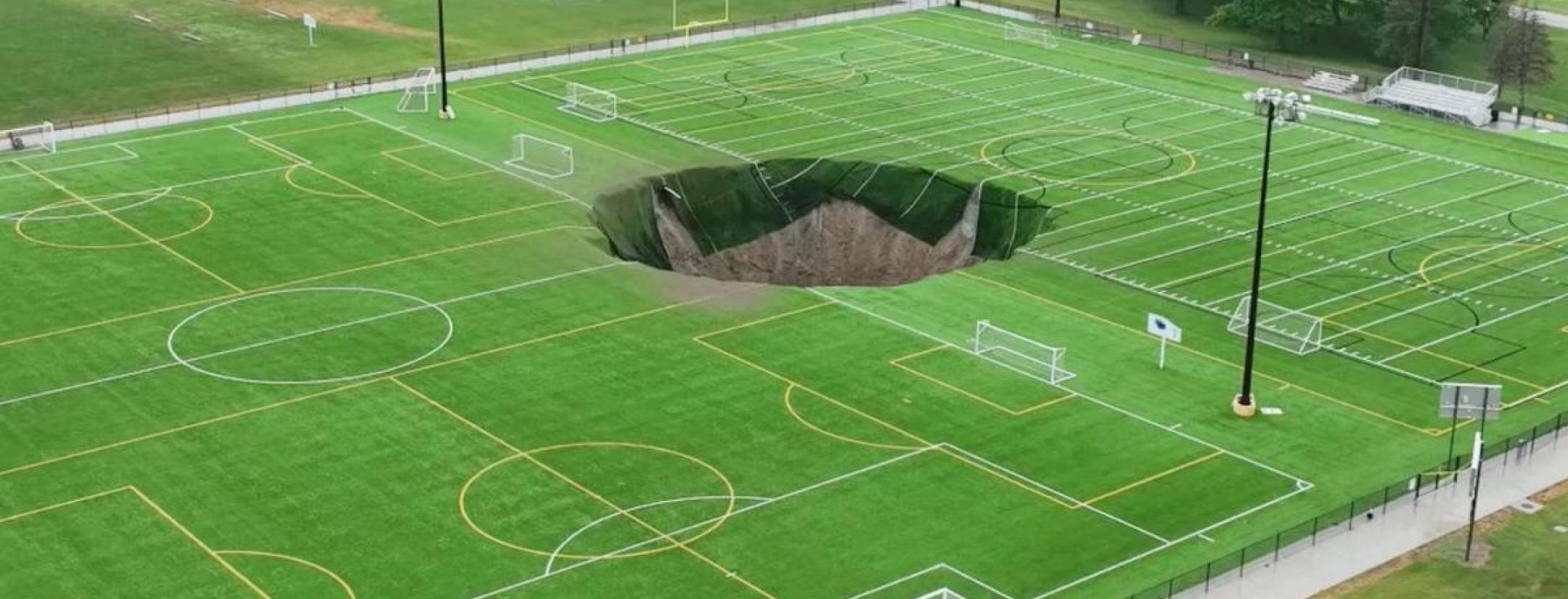 Illinois soccer field sinkhole