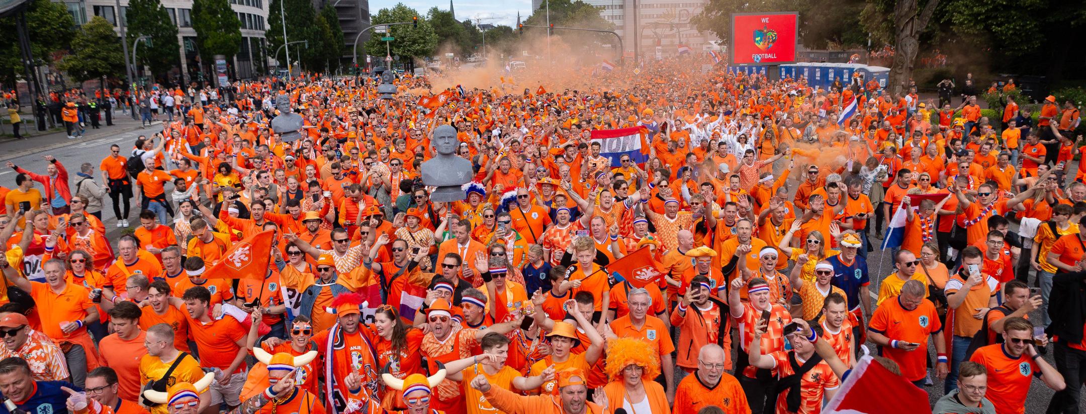 Netherlands fans dancing in street