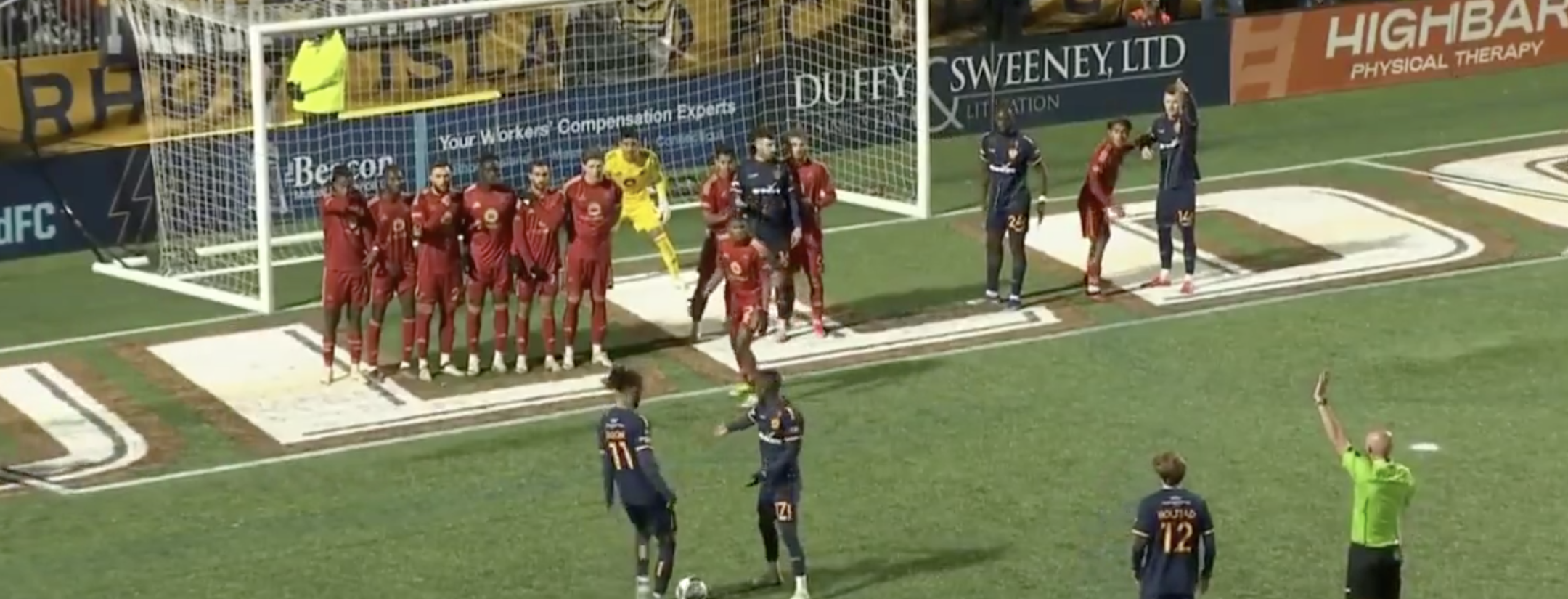 Rhode Island indirect free kick goal