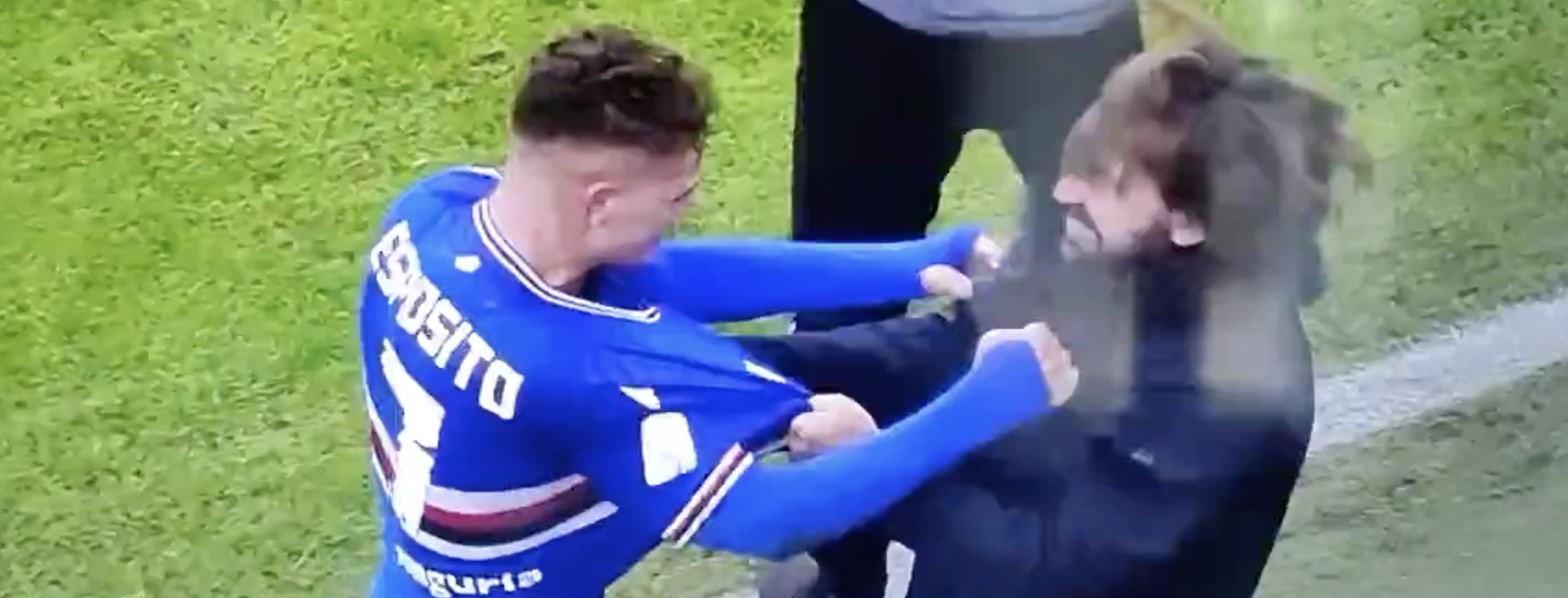 Sampdoria player shakes Pirlo