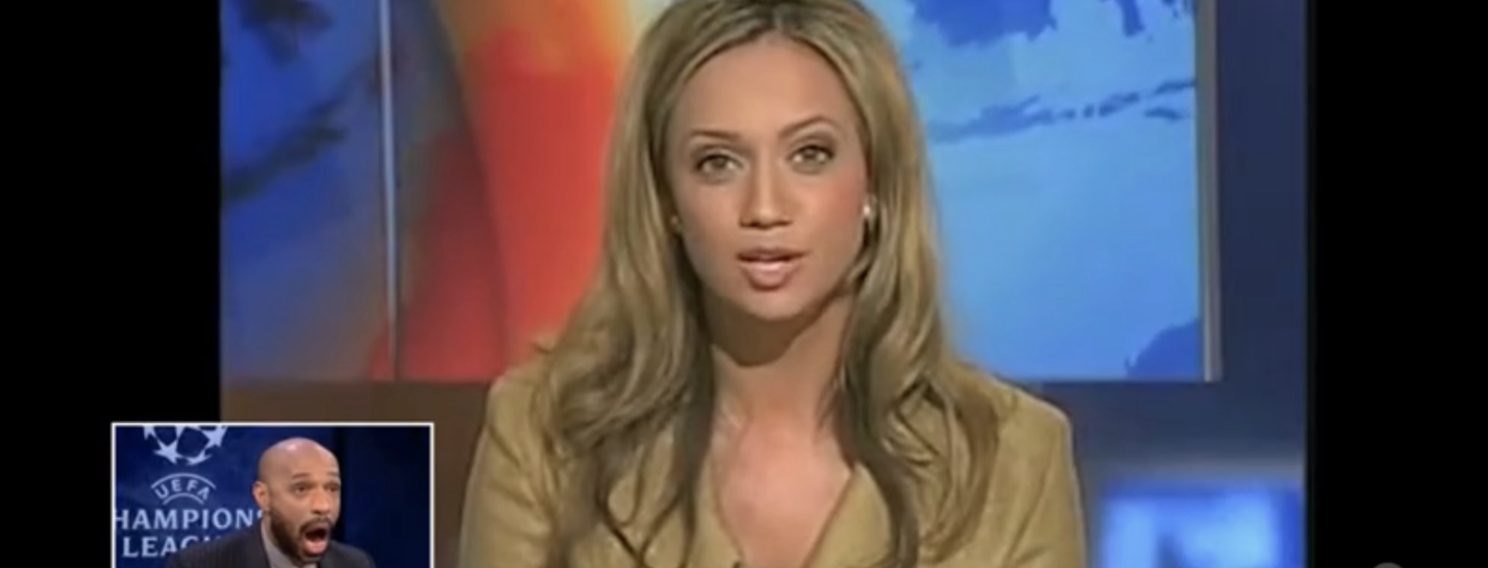 Thierry Henry reacting to Kate Abdo