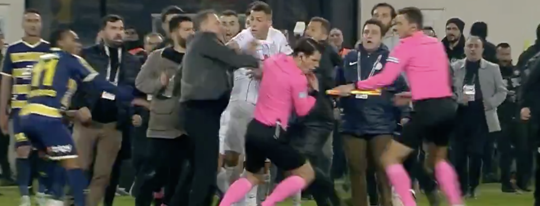 Turkish referee punched in face by club president