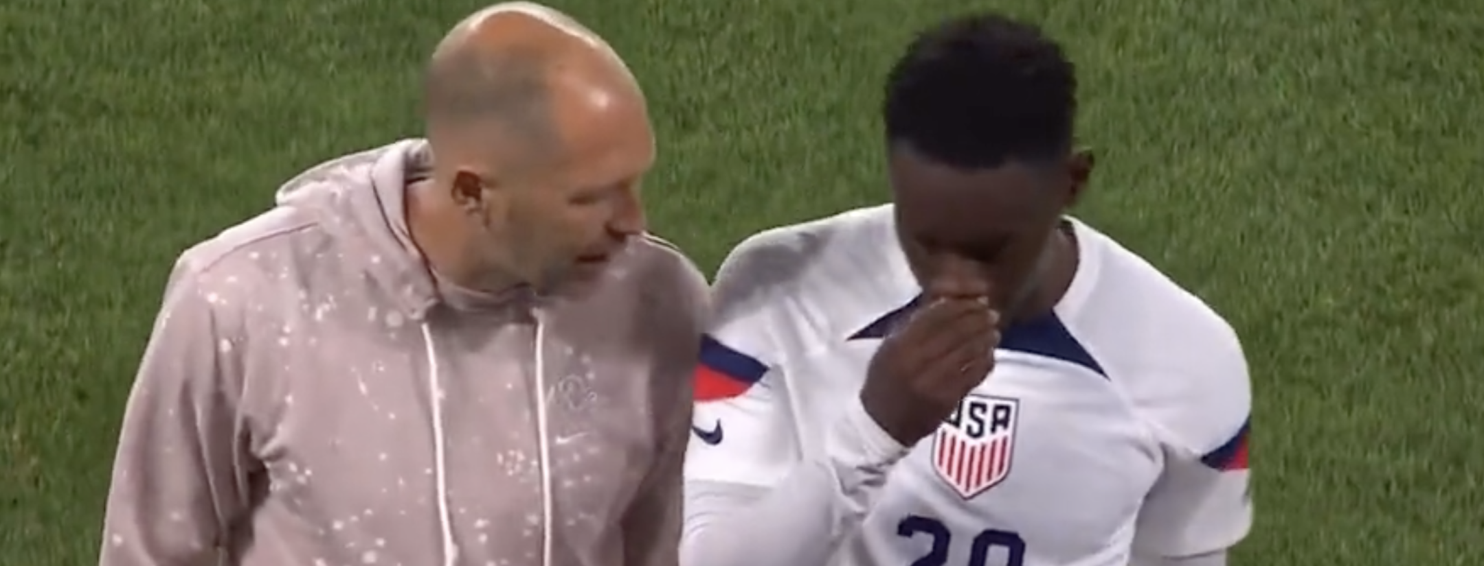 Berhalter Balogun discussion at halftime