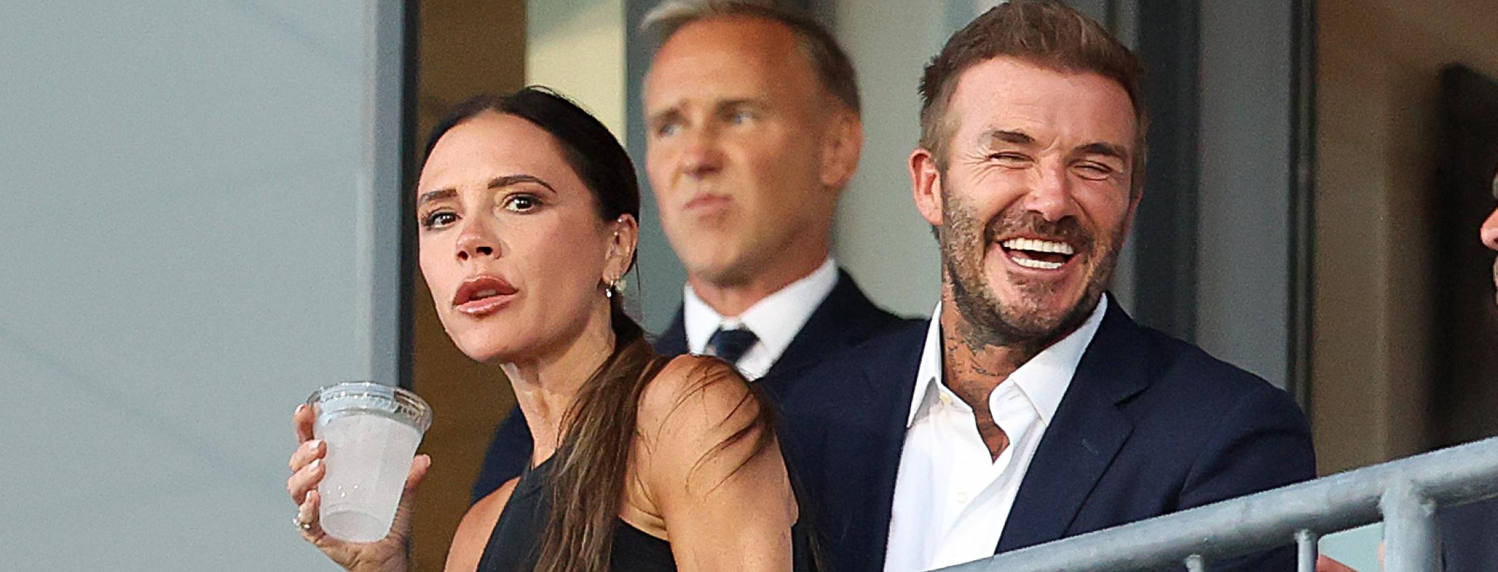 David Beckham reacts to Messi's free kick
