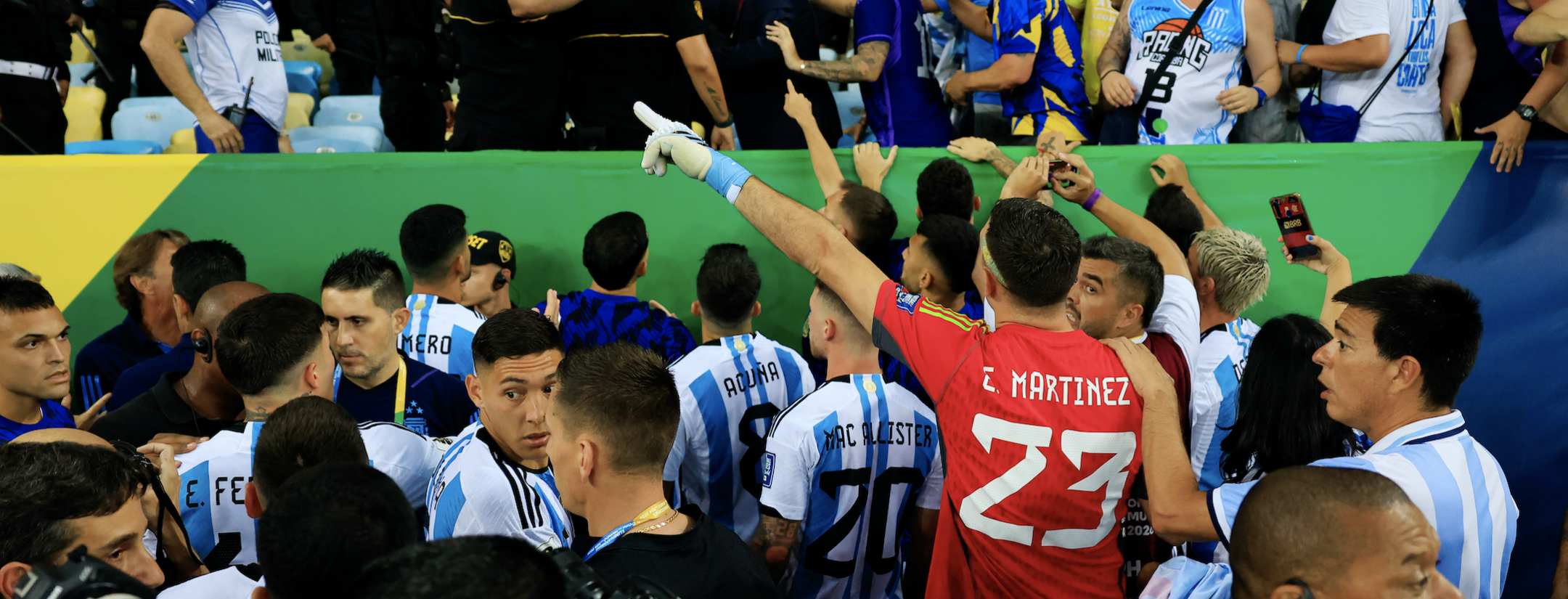 Emi Martinez tries to stop police