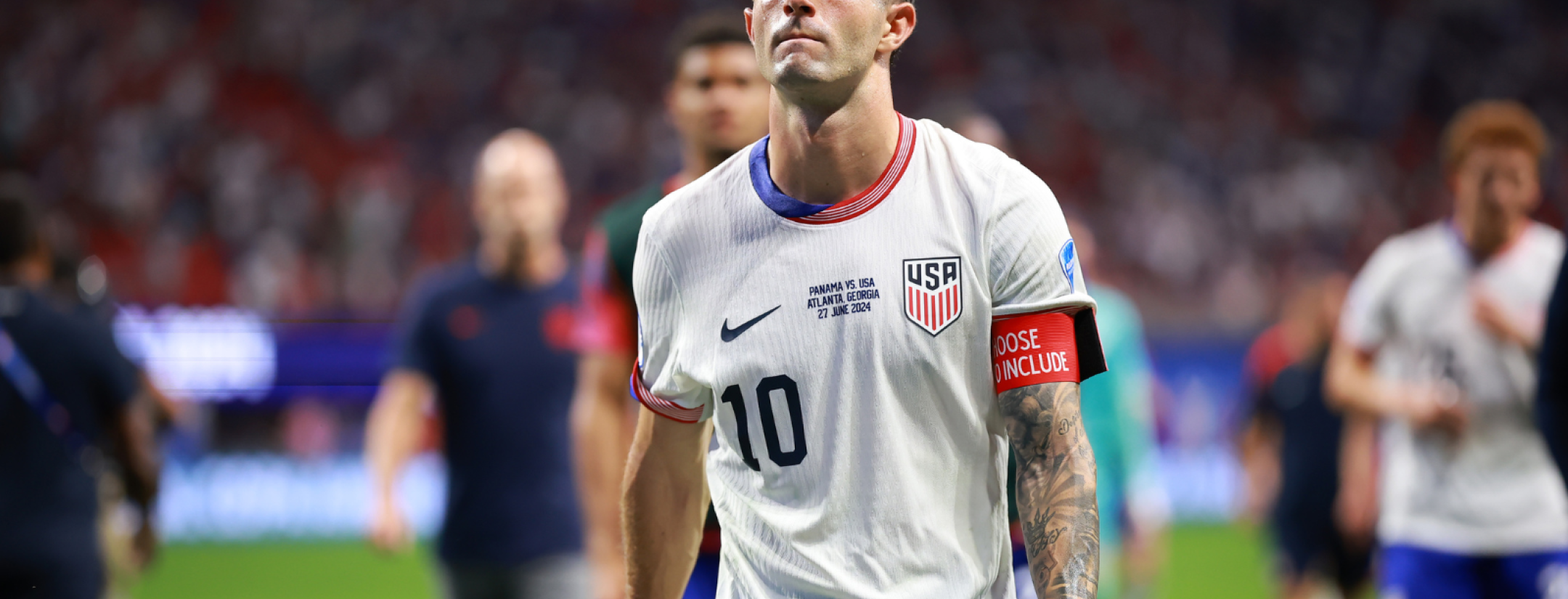 Christian Pulisic leaves the pitch after losing against Panama in the CONMEBOL Copa America USA 2024