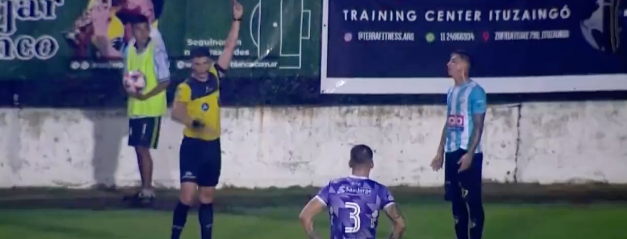 Player sent off for urinating on the field