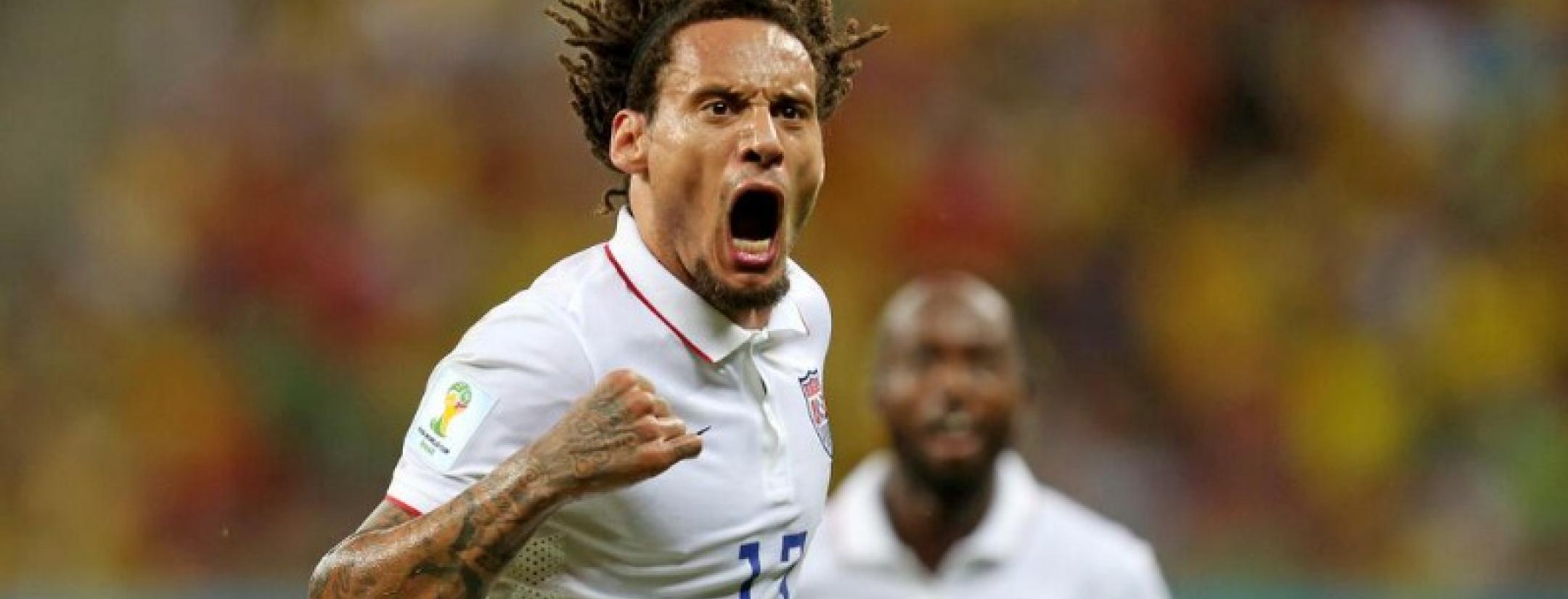 Jermaine Jones pumps his fist after scoring the equalizer to make it 1-1
