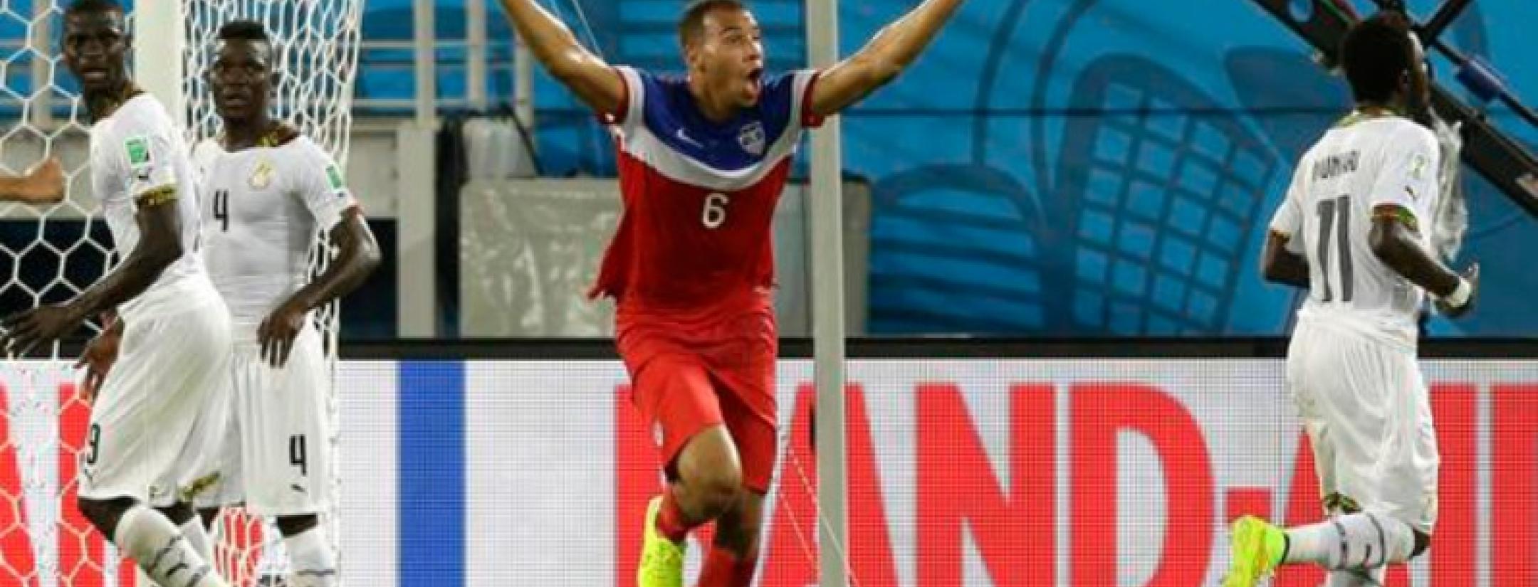 John Brooks celebrates his game-winning goal
