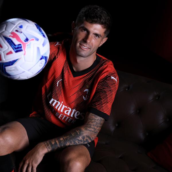 Christian Pulisic in a photoshoot for AC Milan