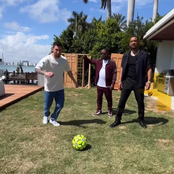 Lionel Messi along with Will Smith and Martin Lawrence in Bad Boys promo video