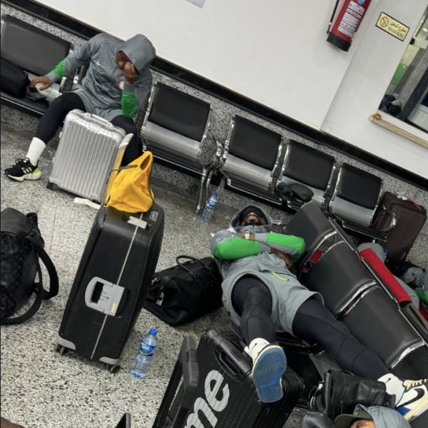 Nigeria players at airport