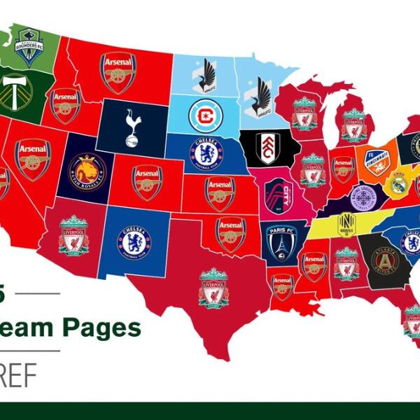 Most-viewed soccer teams by state Most-viewed soccer teams by state