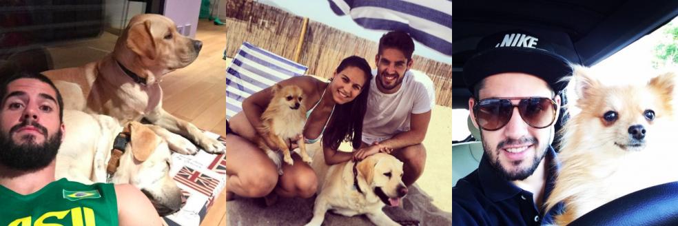 Isco with his wife and two dogs