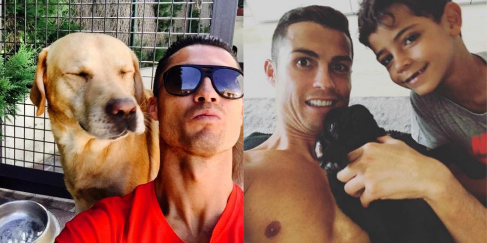 Cristiano Ronaldo with his dog Marosca
