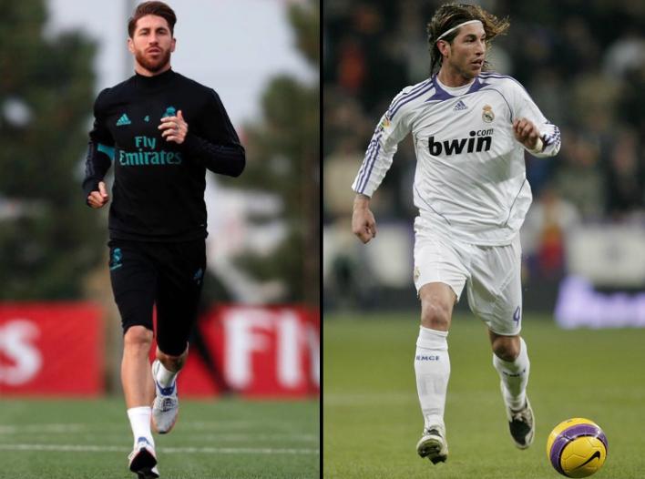Sergio Ramos hace 10 años en 2007 y en 2017