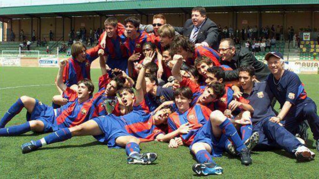 Messi Photos - Pique, Cesc and Messi celebrating in 2003