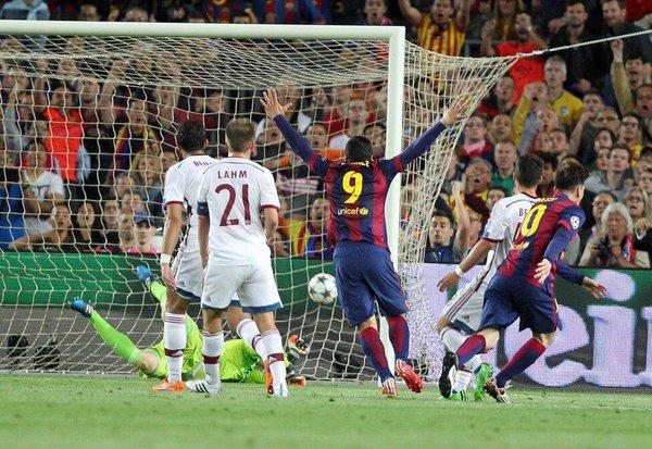 Lionel Messi opens the scoring for Barca.