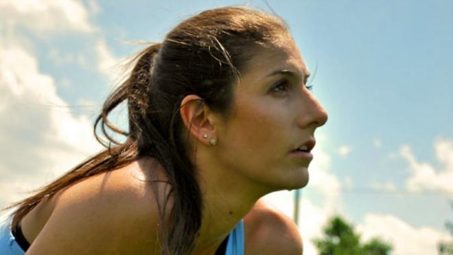 Yael Averbuch looking up. She's tired but inspired. 