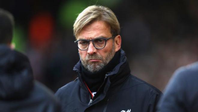 Liverpool manager Jurgen Klopp looking sad