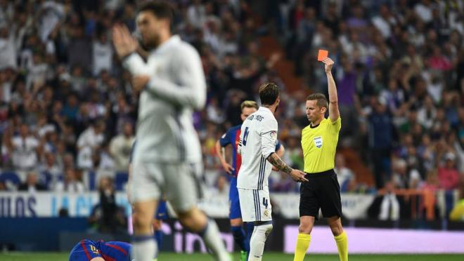 Footballers With The Most Red Cards: Sergio Ramos Red Card