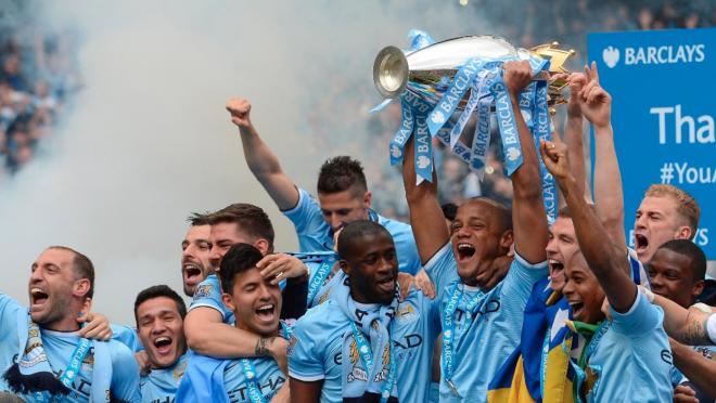 City players celebrate. Manchester City records this season will be an impressive.
