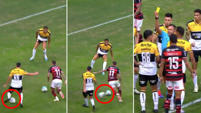 Brazil player kicks second ball into match play to give away last-minute penalty in Flamengo-Criciuma