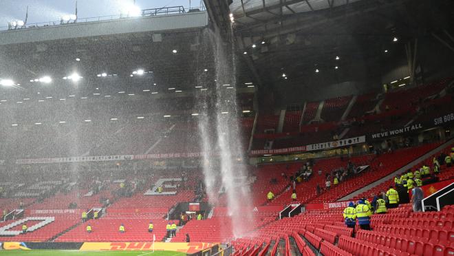 Old Trafford drainage pipe leaks