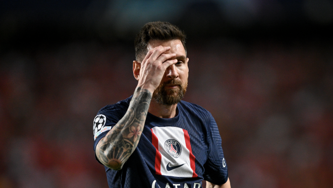 Lionel Messi in PSG's Champions League match against Benfica