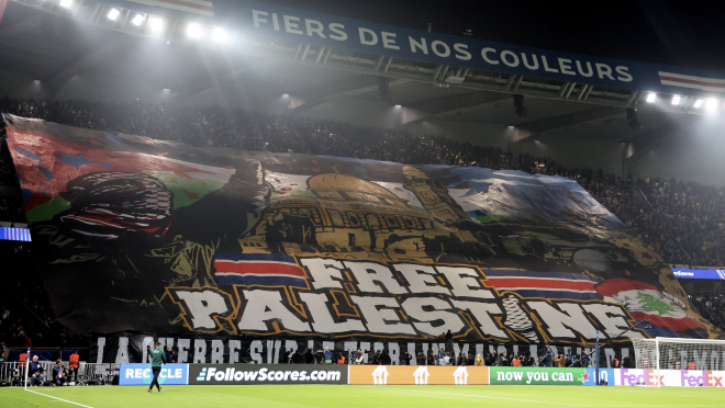 PSG Free Palestine banner