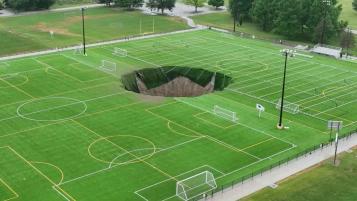 Illinois soccer field sinkhole