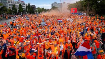 Netherlands fans dancing in street