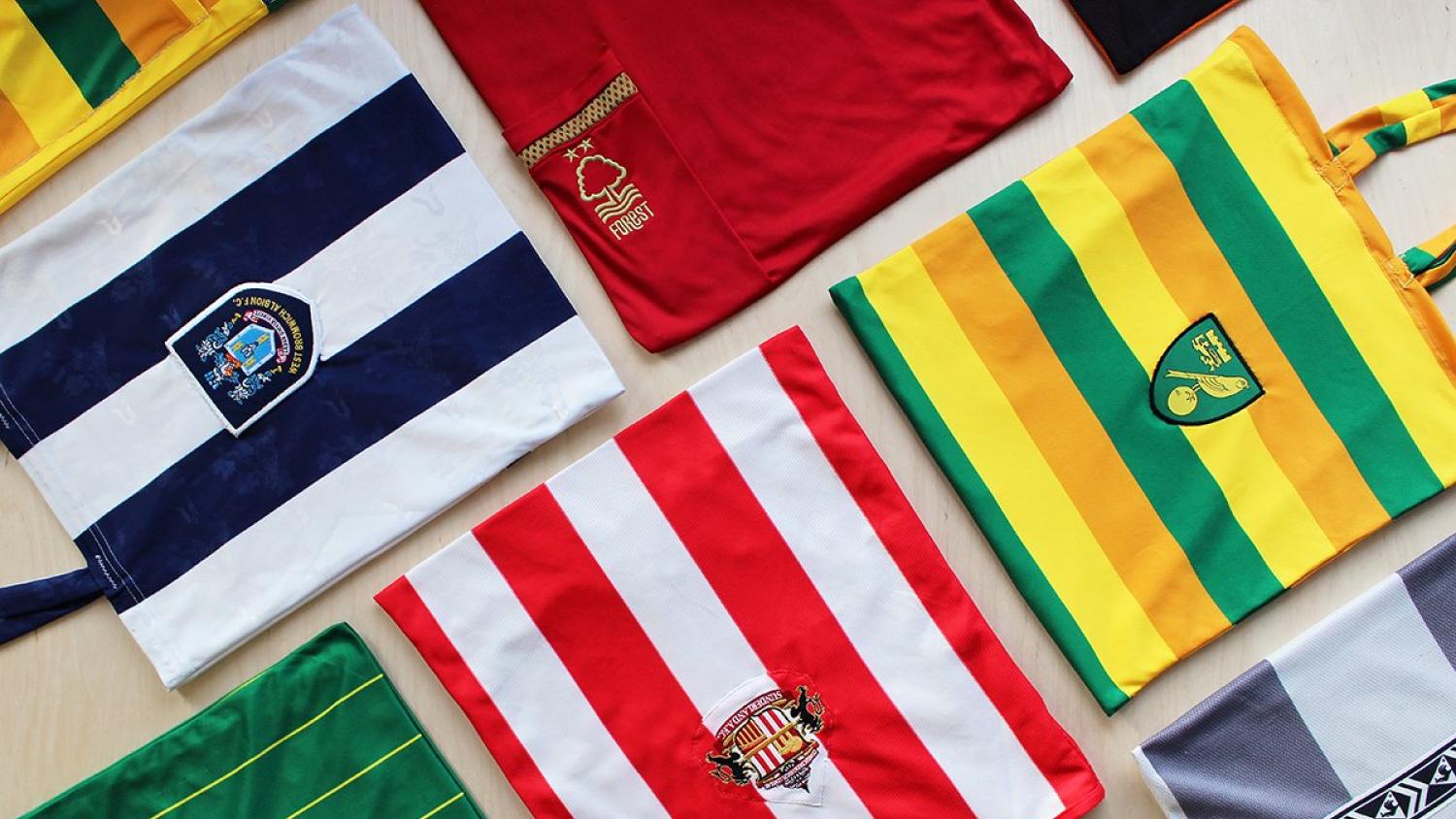 Reusable Grocery Bags Featuring Vintage Football Shirts? Yes Please