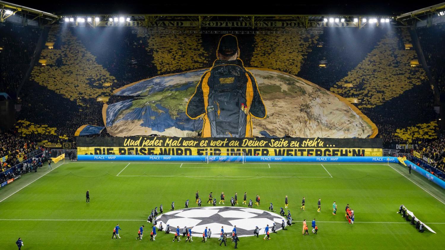 brevpapir Mere Fejde Borussia Dortmund tifo vs Chelsea is an absolute masterpiece