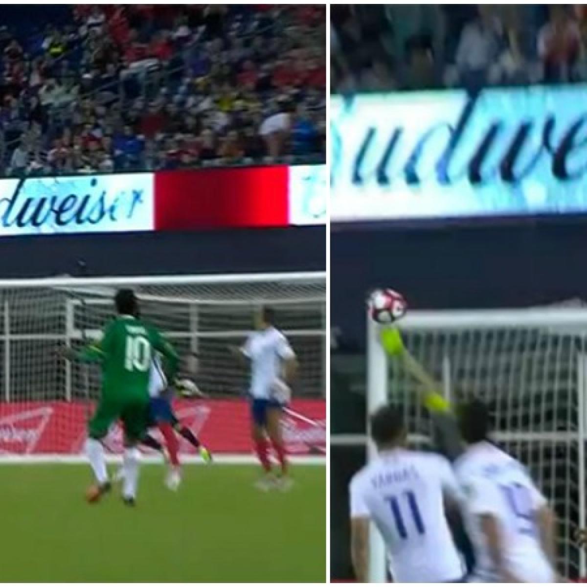 Jhasmani Campos scores the goal of the tournament for Bolivia