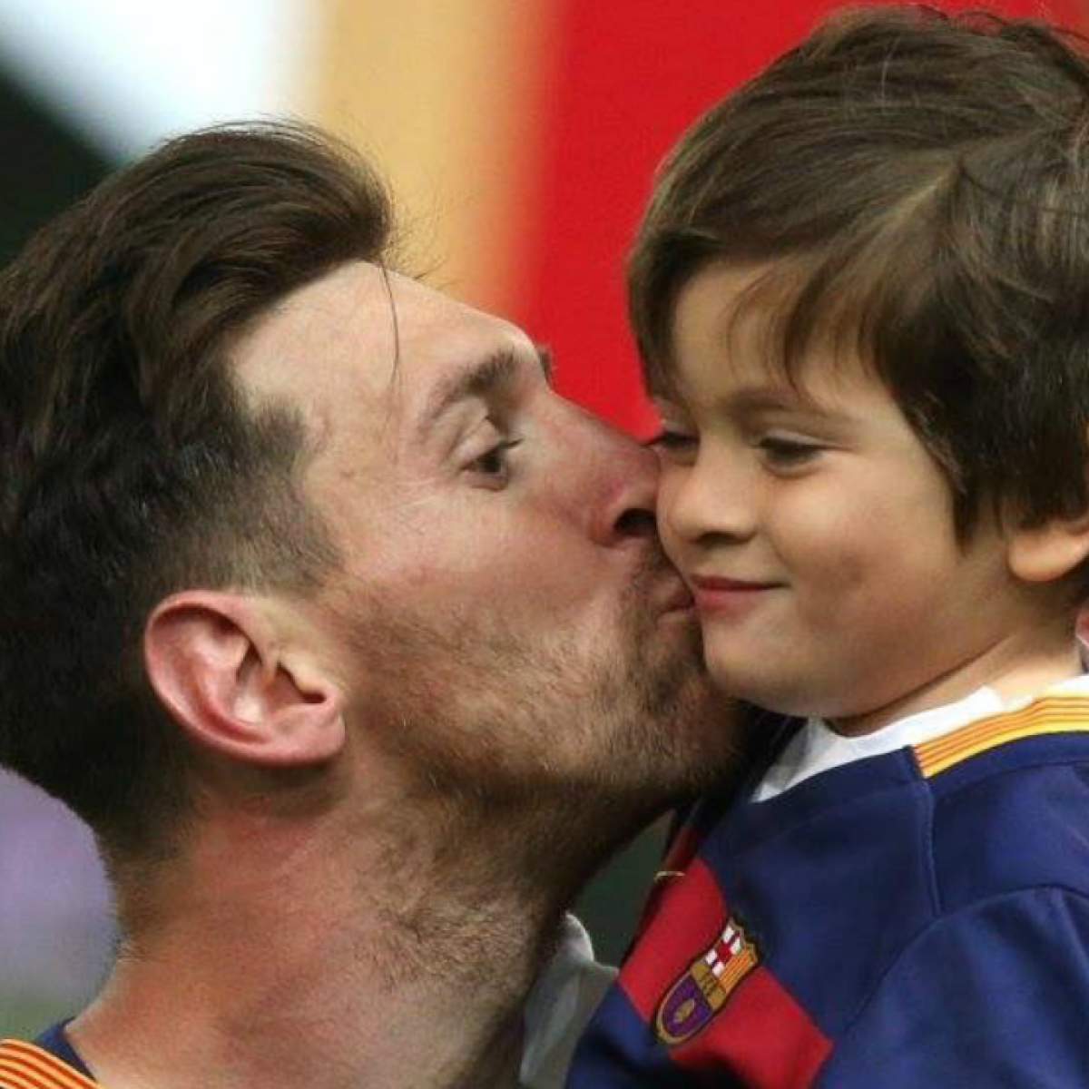 Thiago Messi and his father, Lionel Messi