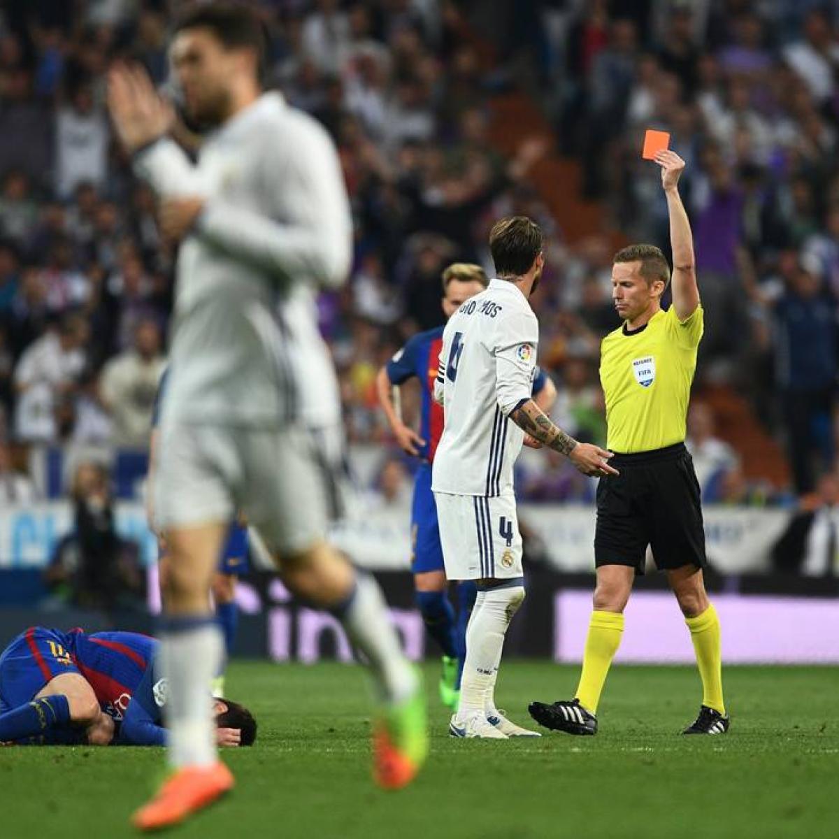 Footballers With The Most Red Cards: Sergio Ramos Red Card