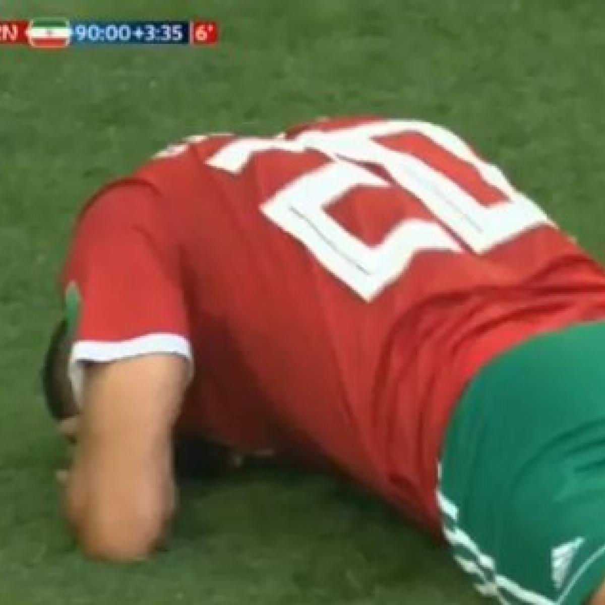 Aziz Bouhaddouz own goal vs Iran