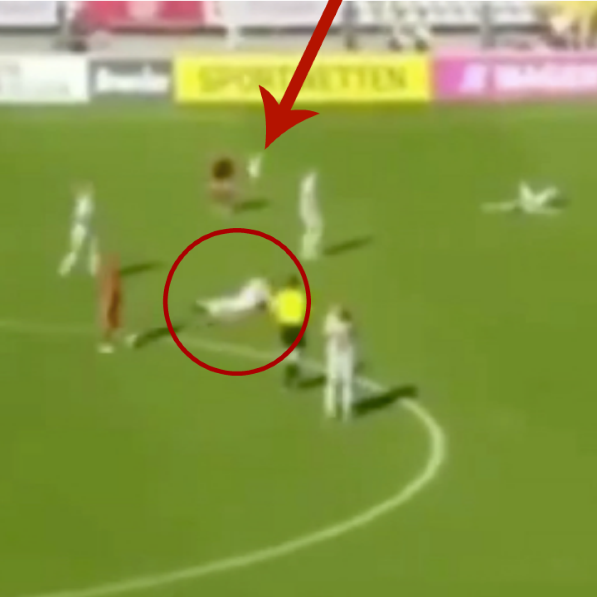 goalkeeper punt goes wrong