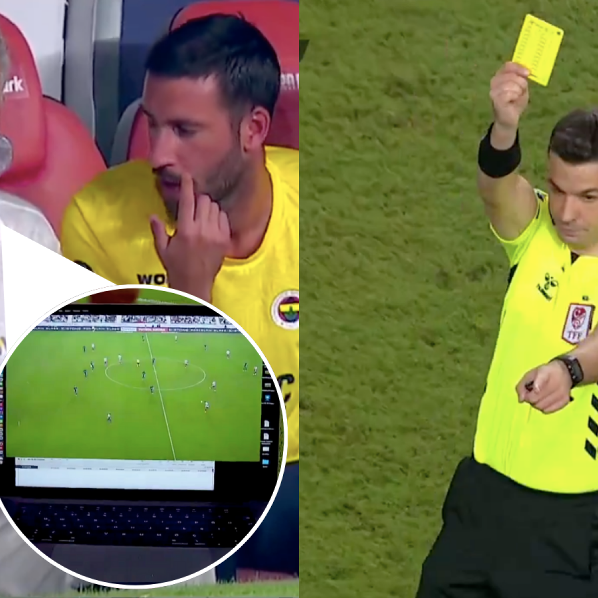 Jose Mourinho laptop yellow card