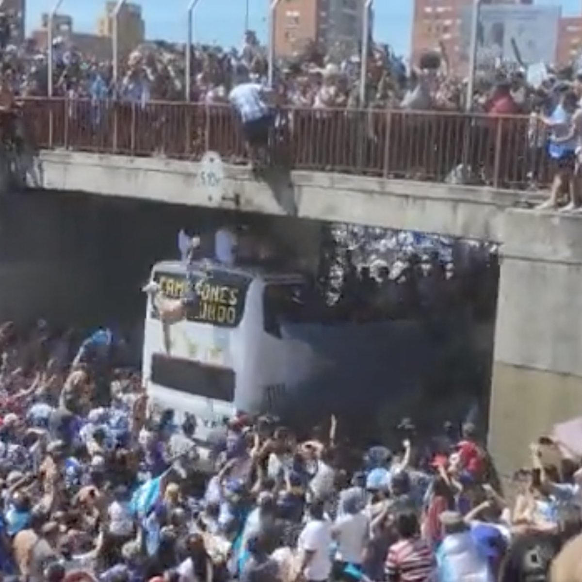Argentina fan falls from bridge