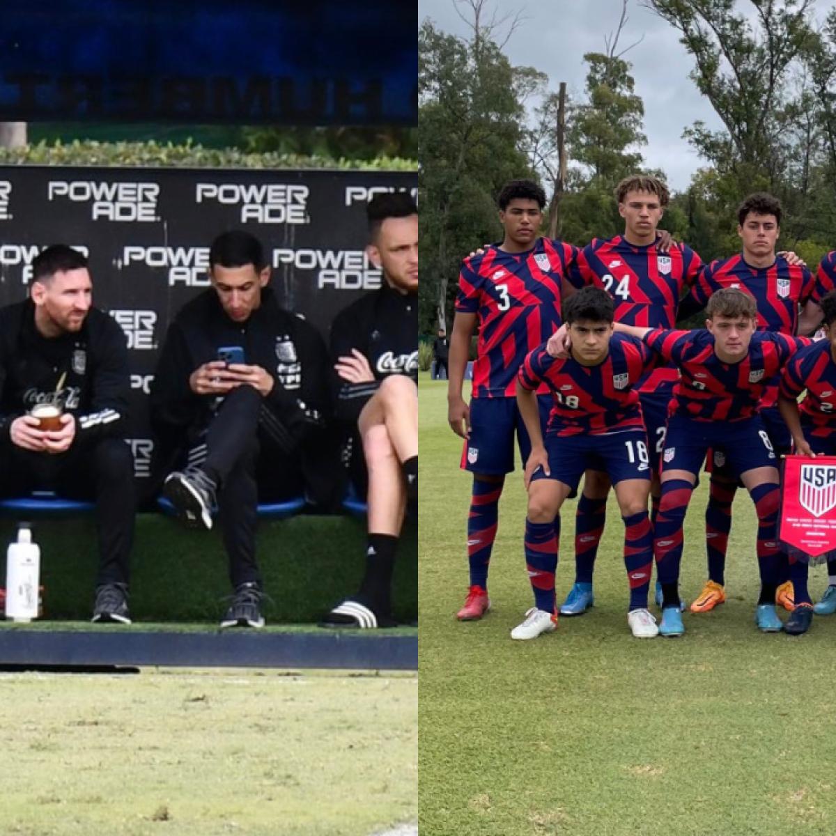 Lionel Messi watches US U-20 match