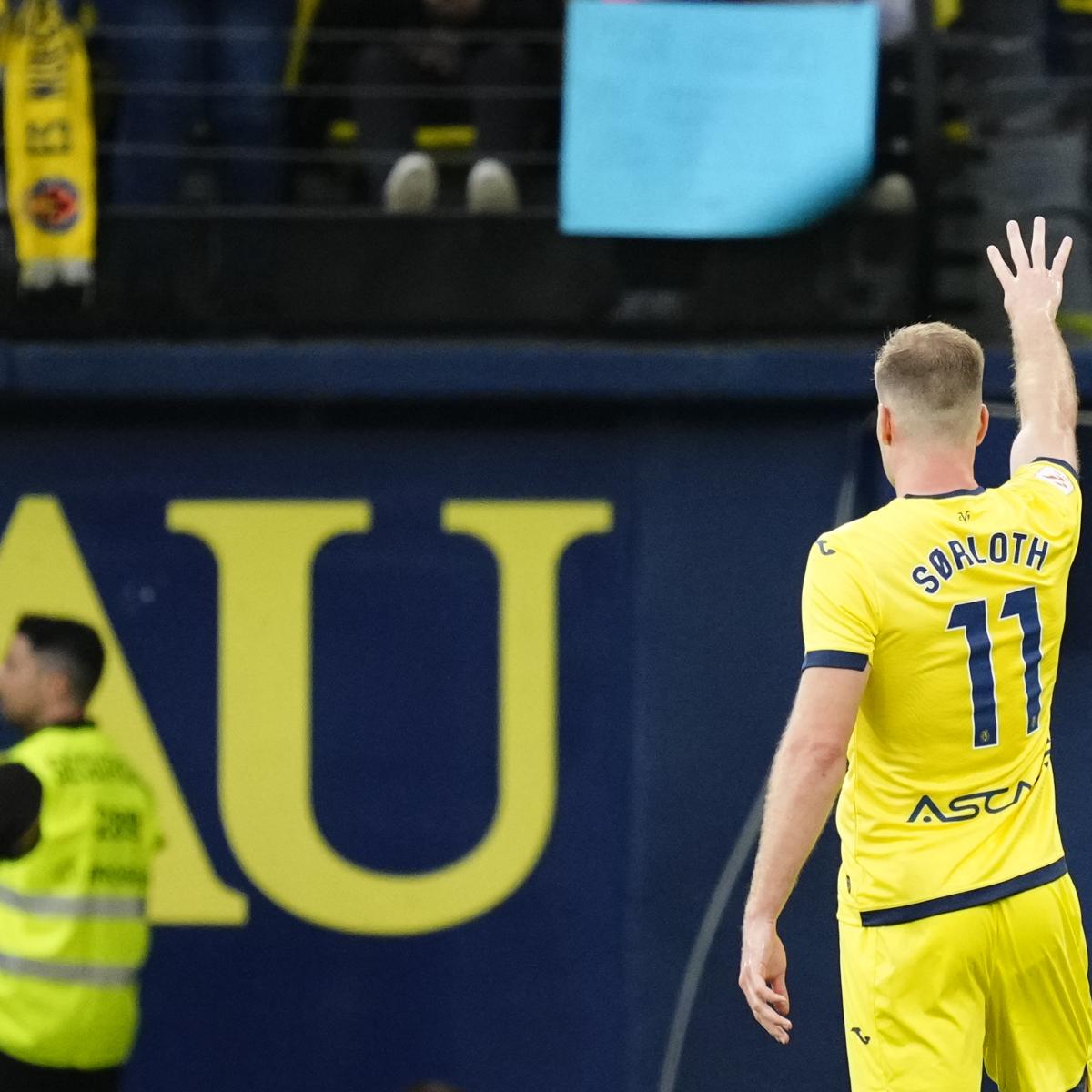Alexander Sorloth celebrates his fourth goal vs. Real Madrid