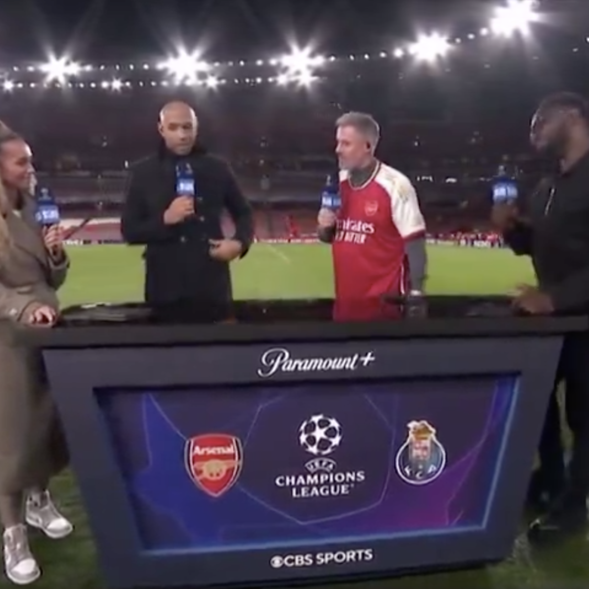 Jamie Carragher Kate Abdo moment