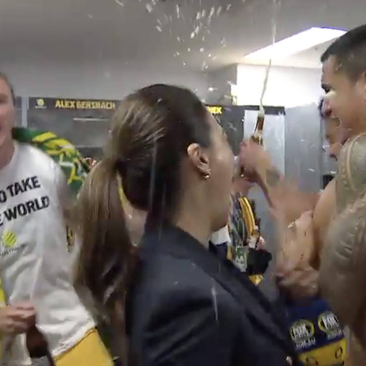 Australian Reporter Locker Room Interview 