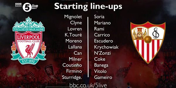 Europa League Final Starting line-ups