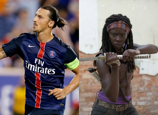 Soccer Players As The Walking Dead Characters: Zlatan Ibrahimovic as Michonne