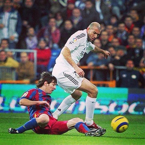 Zinedine Zidane and Lionel Messi