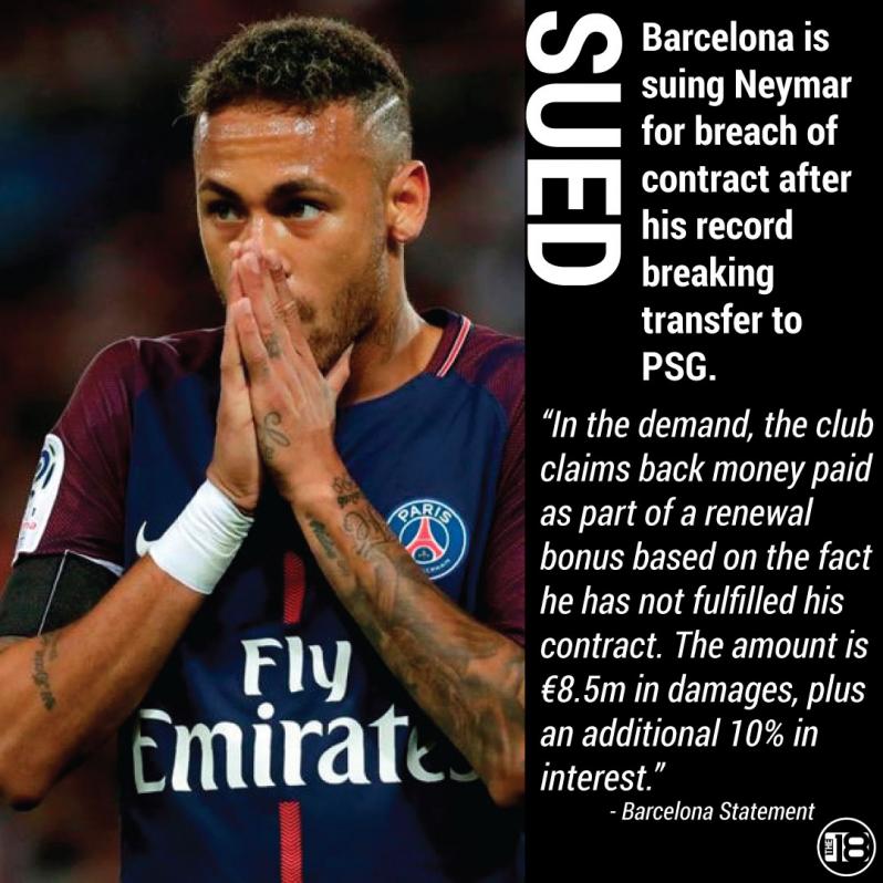 Like The Petty Ex Who Can't Let Go, Barcelona Sues Neymar For $10 Million