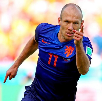 Robben celebrates his goal against Australia